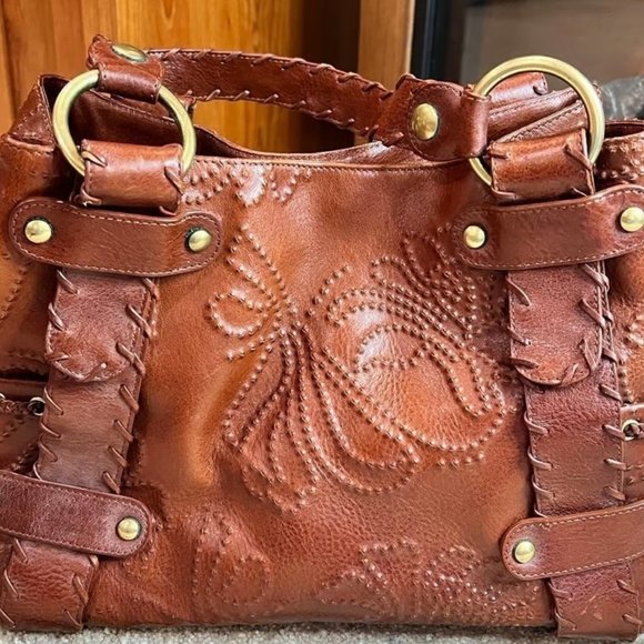 Vintage Kooba Tooled Leather Handbag - Picture 2 of 11